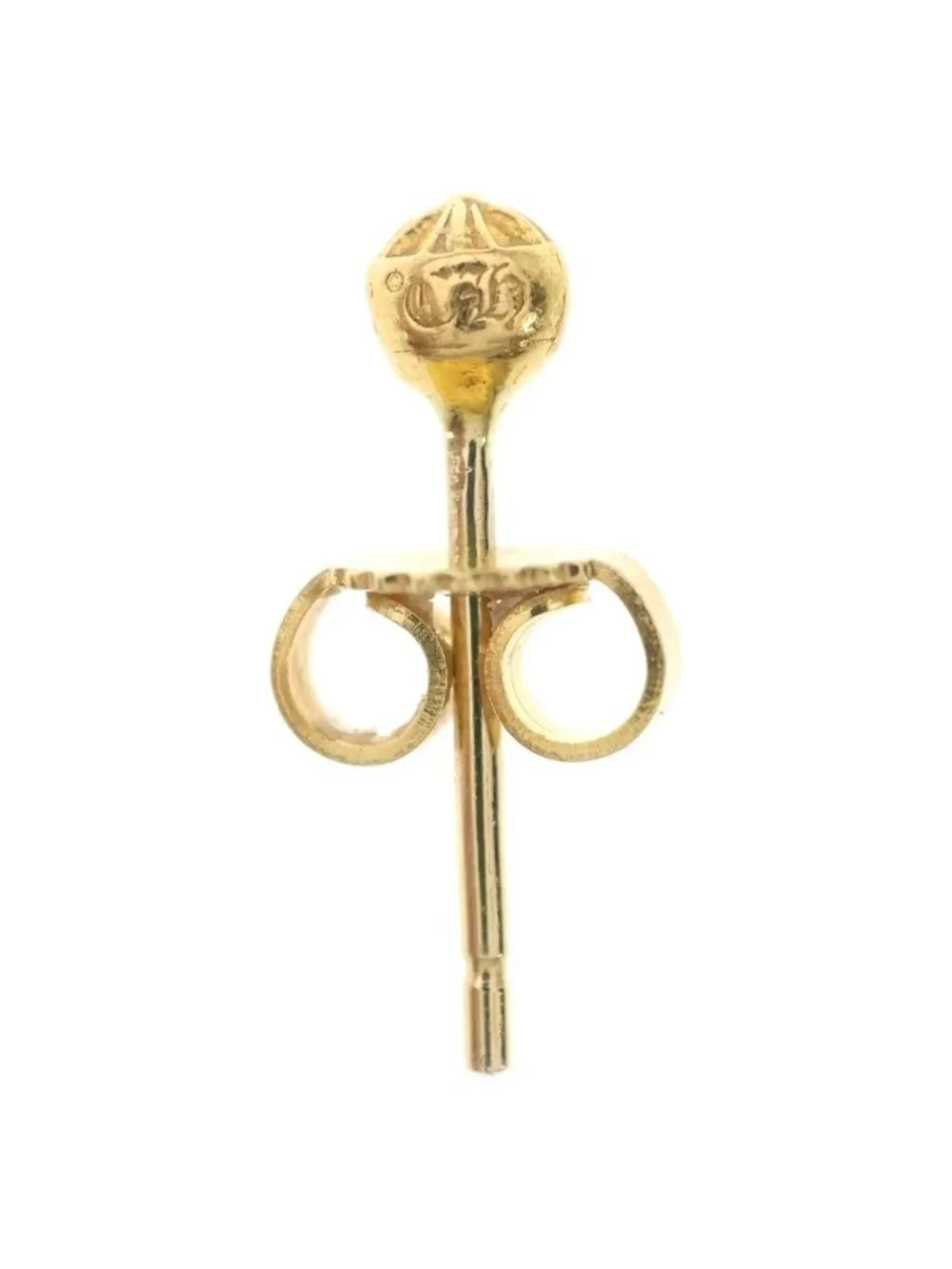 Chrome Hearts 22 Stud Ball Mini Cross Earrings Gold